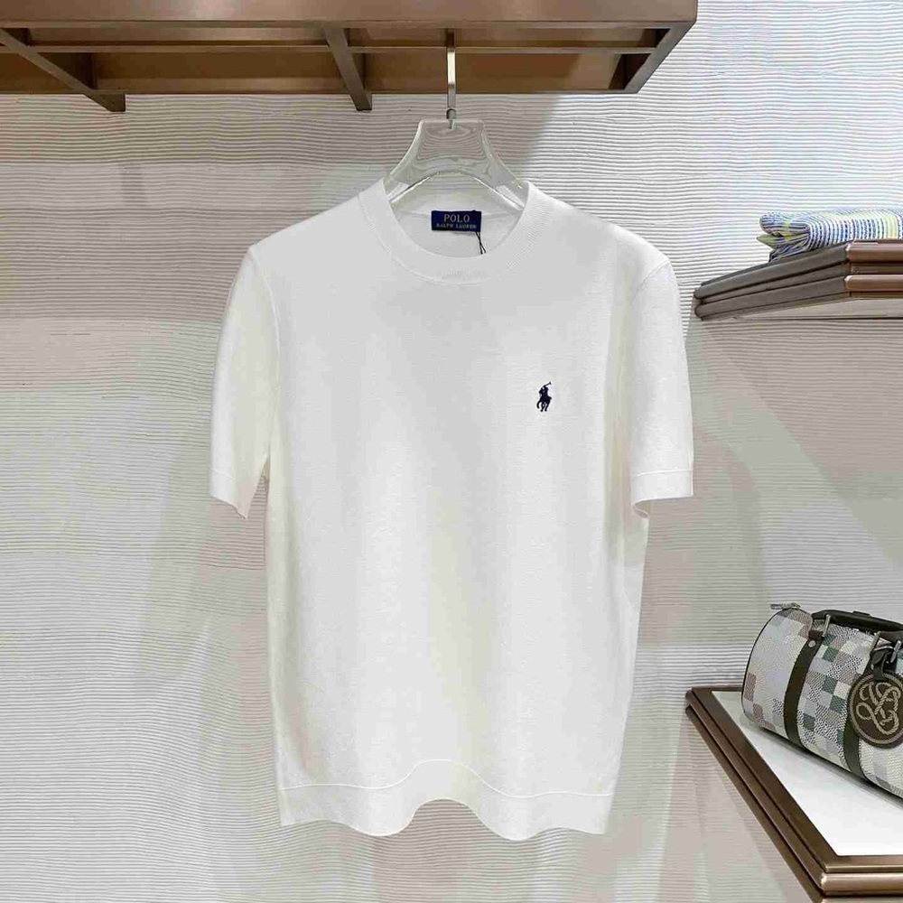 Polo by Ralph Lauren Classic White Tee with Navy Emblem